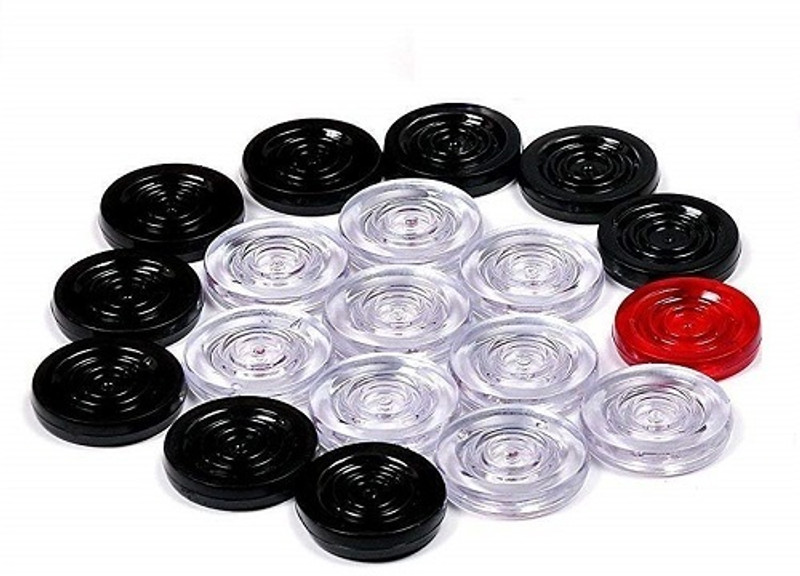 colado Criystel Carrom Pawns/Coins (Pack of 20 With 1 Striker And 5gm Powder Carrom Pawns(Pack of 20)