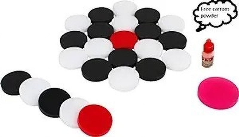 ARINEO Acrylic Carrom Coin (24 Coins with 1 STRICKER) with Carrom Powder Carrom Pawns(Pack of 24)