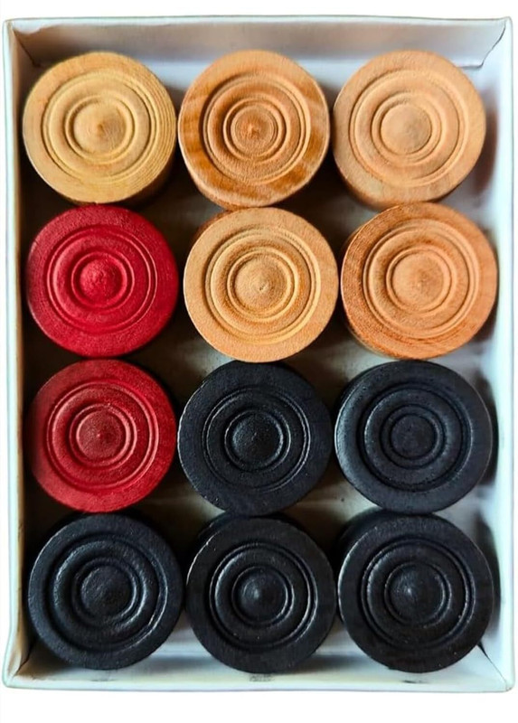 REINDEER Tournament Carrom Board complete Coins Set Carrom Pawns(Pack of 24)