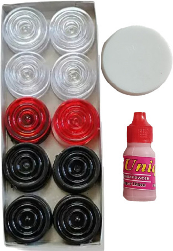 Kumud CARROM COIN SET CRYSTAL COIN 24 Pcs, STRIKER, POWDER Carrom Pawns(Pack of 24)