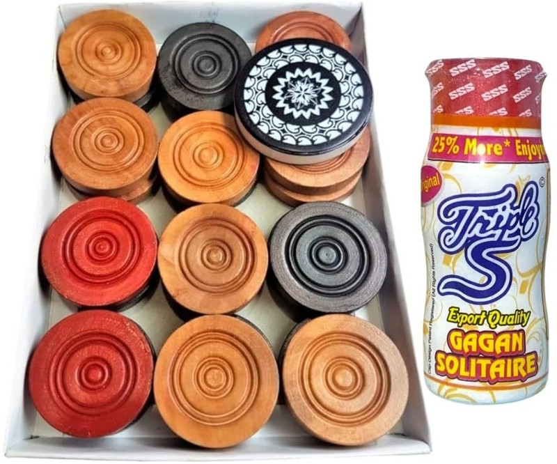 SIPL Professional Tournament Grade Carrom Coins Set Combo Pack. Carrom Pawns(Pack of 24)