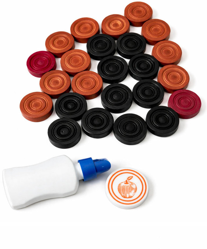 Butee Wooden Carrom Coins Set with 2 Queen & Striker | Smooth Finish Goti Carrom Pawns(Pack of 24)