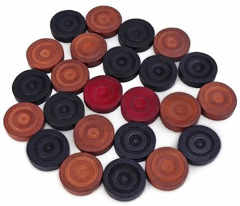 zokato Carrom Playing Target Wooden Coins Carrom Pawns(Pack of 24)