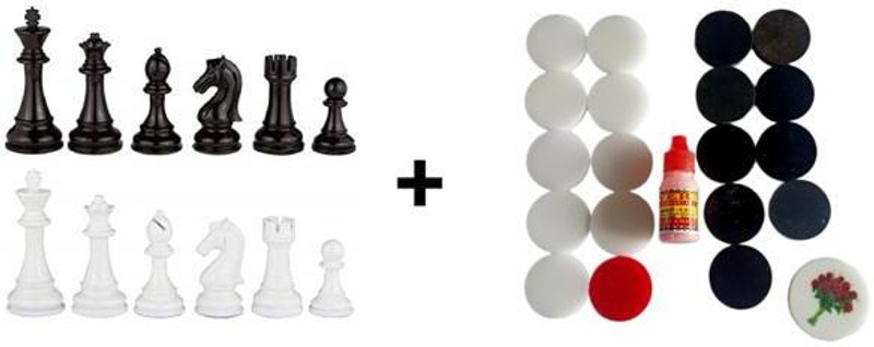 shivv Acrylic Carrom Coin Combo with Chess Coins | 3 Inch | Premium Quality Set Carrom Pawns(Pack of 19)