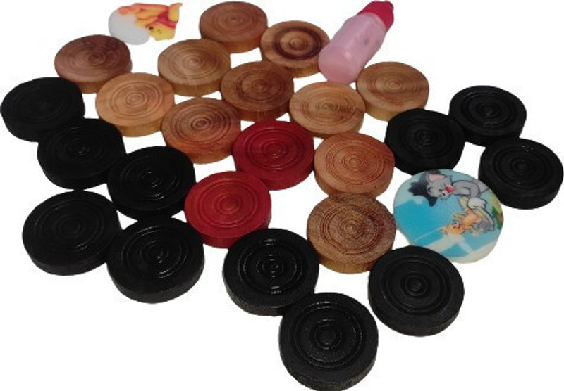 Garg Enterprises CARROM PAWN ROSE WOODEN Carrom Pawns(Pack of 24)