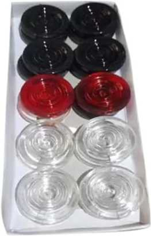 Hyper High Class Transparent Carrom Coins/Pawns +1 Striker Carrom Pawns(Pack of 19)