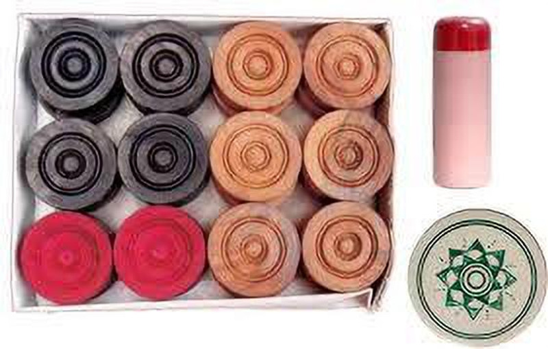 Shyam Creation Carrom Playing wooden Coins ,24 Wooden Coins with Striker and Urea Powder both Carrom Pawns(Pack of 24)