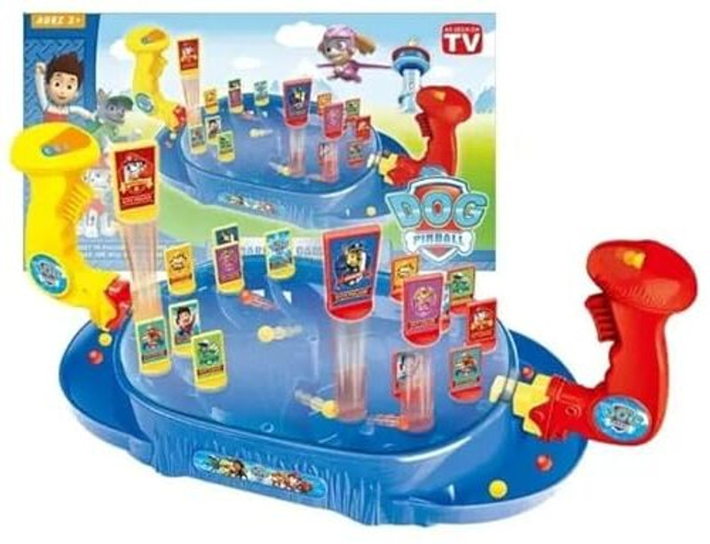 the pampam PAW Patrol Pinball Game Board, Kids Marble Shooting Game with Joystick Carrom Pawns(Pack of 26)