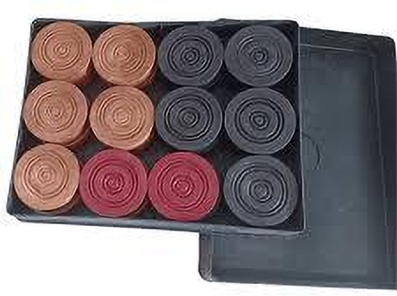 UTTRAKHAND Wooden Carrom Coin Set with 1 Pc Striker Carrom Pawns (Pack of 19) Carrom Pawns(Pack of 19)