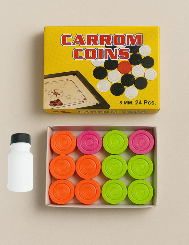 FHeavn Carrom Coin Mult icolor Sticker – 24 pcs Carrom Pawns(Pack of 25)