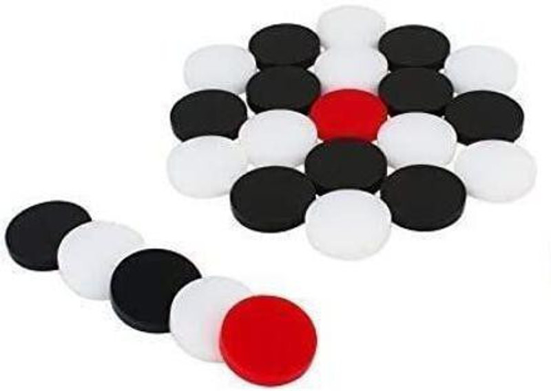 REINDEER Plastic Acrylic Black & White Carrom Board Coins (11 White, 11 Black, 2 Queen) Carrom Pawns(Pack of 24)
