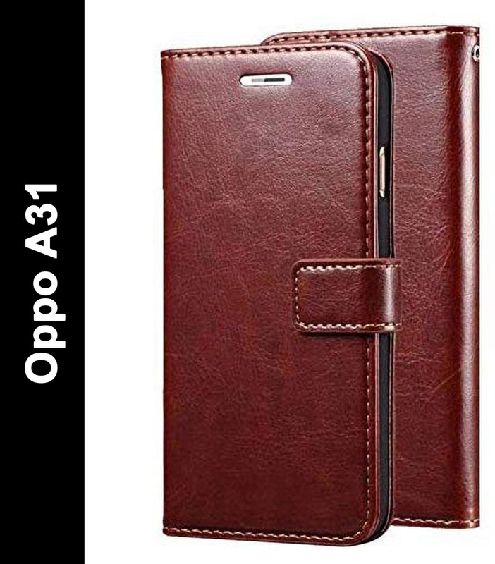 Mashgul Flip Cover for Oppo A31(Brown, Shock Proof, Pack of: 1)