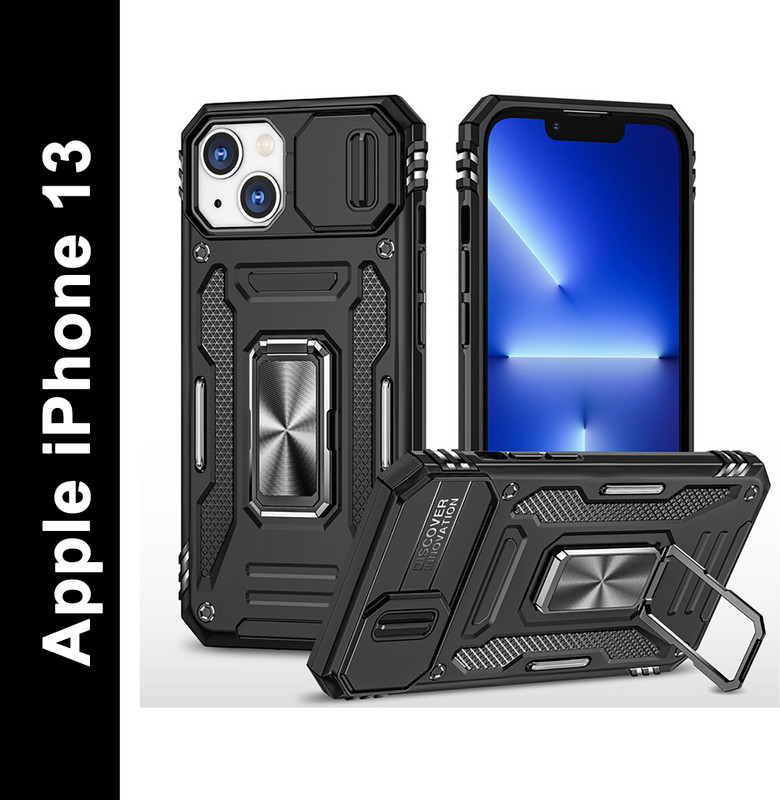 COVJ Back Cover for iPhone 16(Black, Dual Protection, Silicon, Pack of: 1)