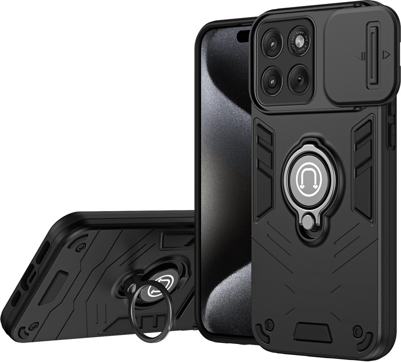 YUWOO Back Cover for MOTO EDGE 70(Black, Shock Proof, Polycarbonate, Pack of: 1)