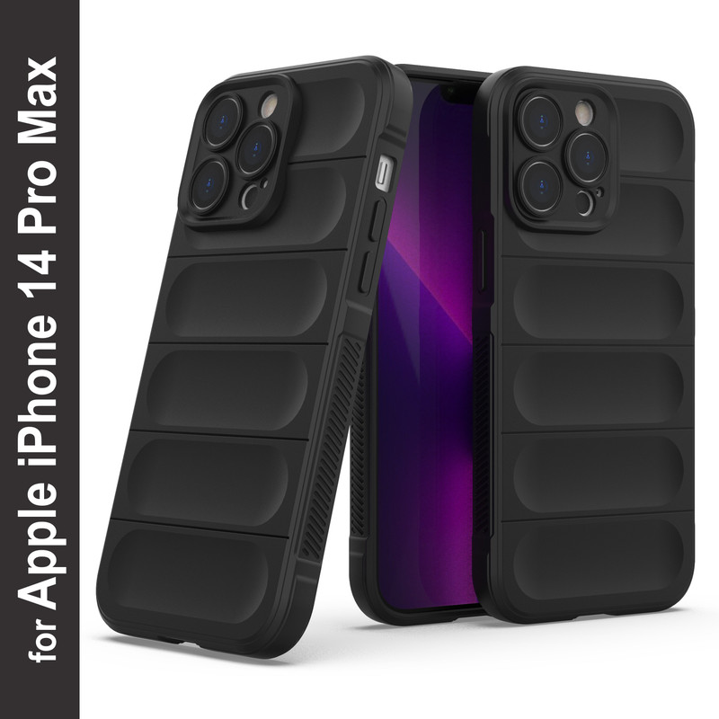 Zapcase Back Cover for Apple iPhone 14 Pro Max(Black, Grip Case, Silicon, Pack of: 1)
