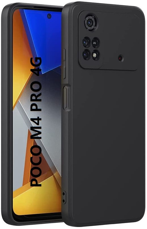 KWINE CASE Back Cover for Poco M4 Pro(Black, Transparent, Plastic, Pack of: 1)