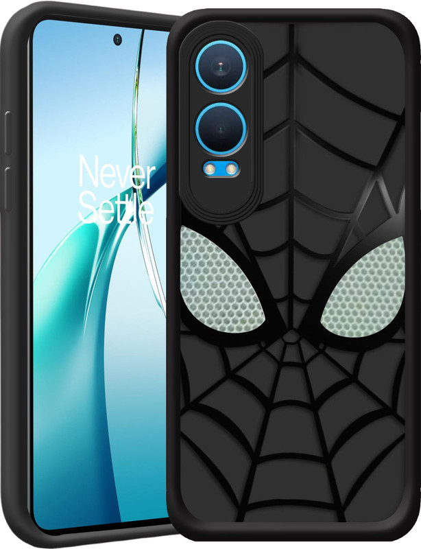 CASORA Back Cover for Matte Printed Designer Case for Oneplus 12R, HD Spidey Web Print Back Cover(Black, 3D Case, Silicon, Pack of: 1)