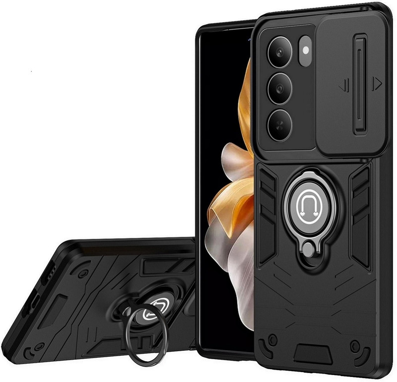 Micvir Back Cover for Realme 7(Transparent, Black, Shock Proof, Polycarbonate, Pack of: 1)
