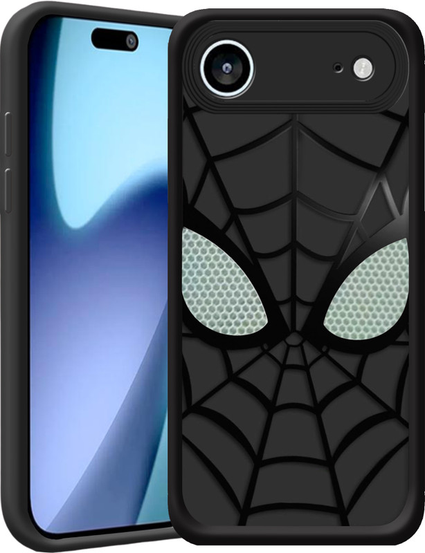 CASORA Back Cover for Spiderman Face Mask Design Soft Cover Shockproof Scratch Resistant Iphone17Pro(Black, 3D Case, Silicon, Pack of: 1)