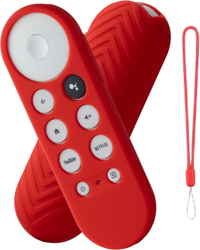 ivee international Back Cover for Google Chromecast Tv Voice Remote Protective Cover(Red, Dual Protection, Silicon, Pack of: 1)