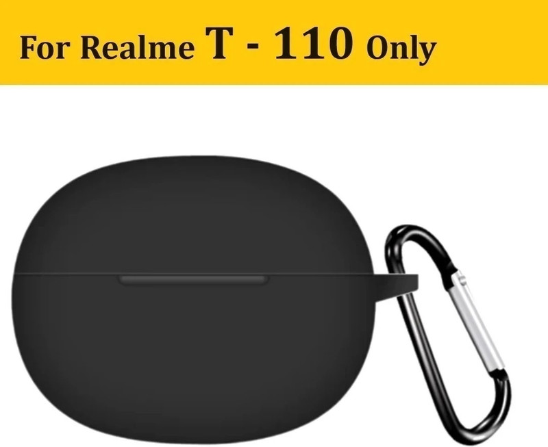 SHOPUMORE Back Cover for Case Cover Silicone TWS Earbuds Pouch | With GUM Sticker(Black, Shock Proof, Silicon, Pack of: 1)