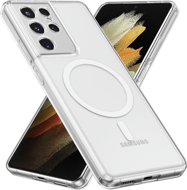 Digilett Back Cover for Samsung Galaxy S21 Ultra(Transparent, Magsafe, Silicon, Pack of: 1)
