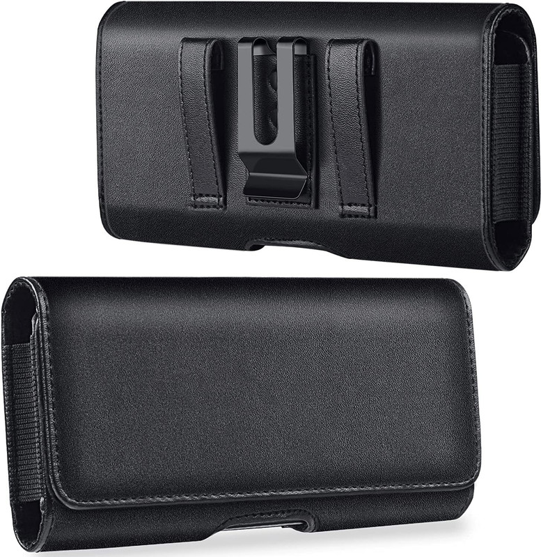 PILUENTERPRISE Mobile Pouch for Men with Belt Clip MOBILE PURSE MEN BIG(Black)