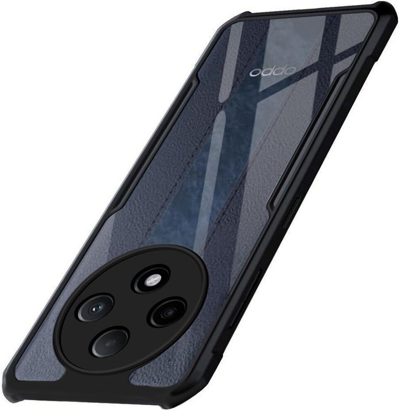Mobile Back Cover Pouch for Oppo F27 Pro Plus 5G Back case(Black, Transparent, Camera Bump Protector, Polycarbonate, Pack of: 1)