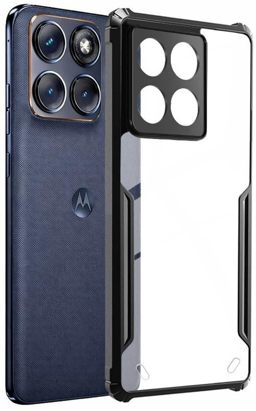 Mobtech Pouch for Moto 70 fusion 5G(Black, Transparent, Rubber, Plastic)