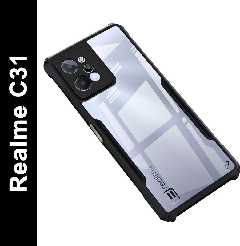 CASEVIBE Back Cover for Realme C31(Black, Dual Protection, Pack of: 1)