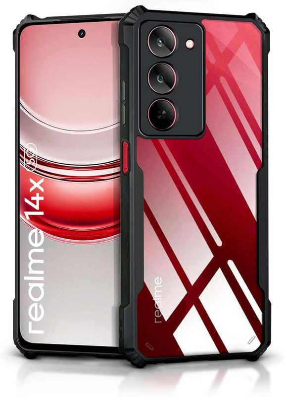 newcover Pouch for Realme 14x, Realme P3x(Black, Transparent, Shock Proof, Polycarbonate)