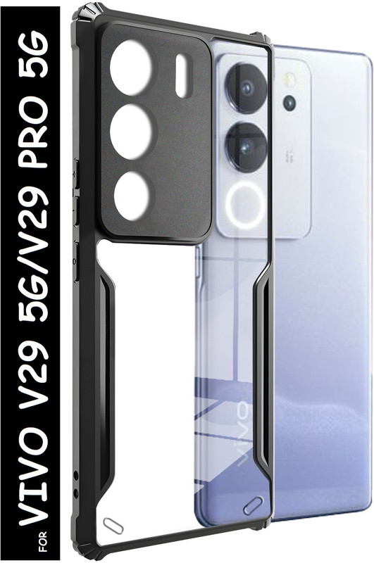 Flipkart SmartBuy Back Cover for Vivo V29(Black, Shock Proof, Plastic, Pack of: 1)