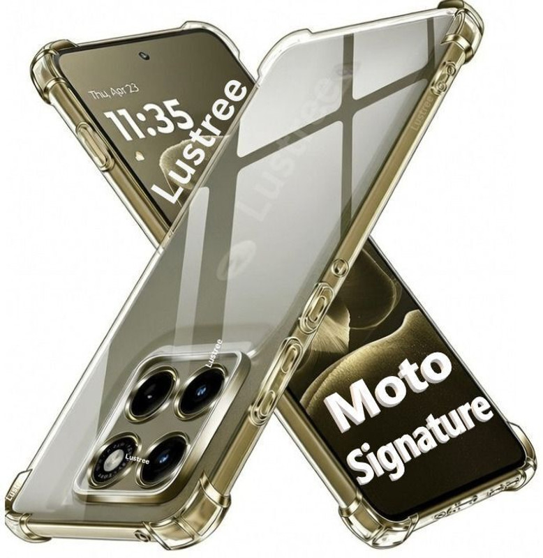 Lustree Back Cover for Motorola Moto Signature Camera and Corner Protection Back Case for Moto Signature(Transparent, Shock Proof, Silicon, Pack of: 1)