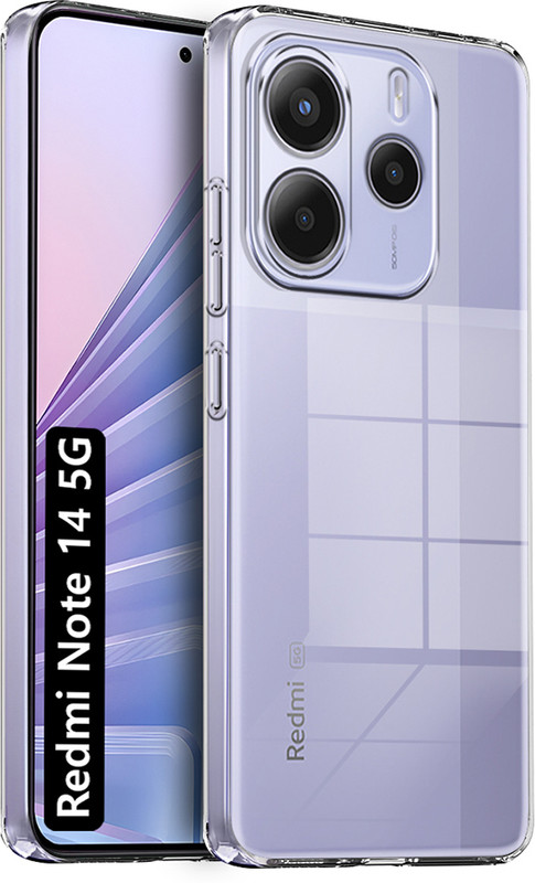 Fashionury Back Cover for Redmi Note 14 5G(Transparent, Silicon)