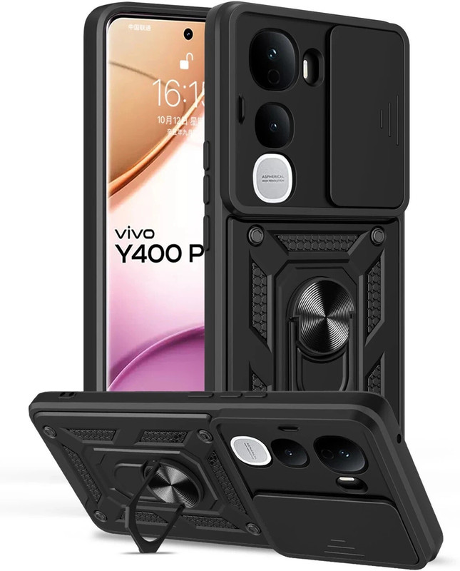 MVMS Back Cover for iQOO Z10 5G, vivo T4 5G(Black, Shock Proof, Pack of: 1)