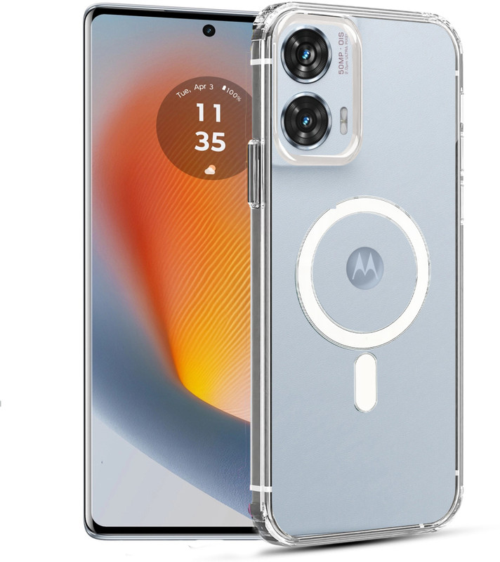 am collection Back Cover for Motorola G96 Transparent MagSafe Mobile Back Cover | Wireless Charging Compatible(Transparent, Magsafe, Polycarbonate, Pack of: 1)