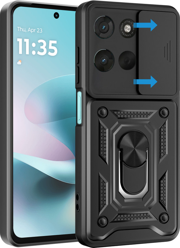Artistque Back Cover for Motorola Moto G57 Power 5G(Black, Ring Case, Pack of: 1)