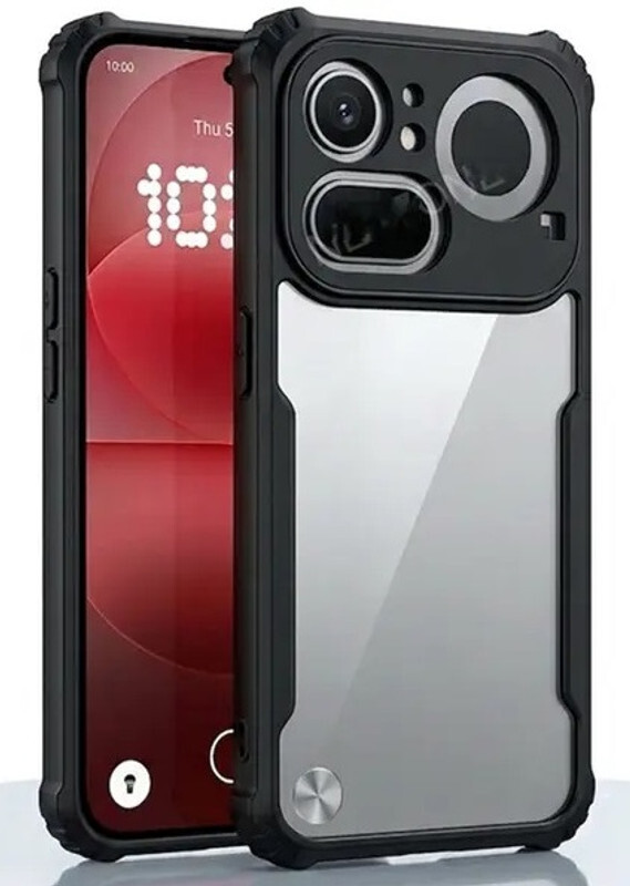 Mobile Back Cover Pouch for Vivo V70 / V70 Elite 5G(Transparent, Black, Grip Case, Polycarbonate, Pack of: 1)