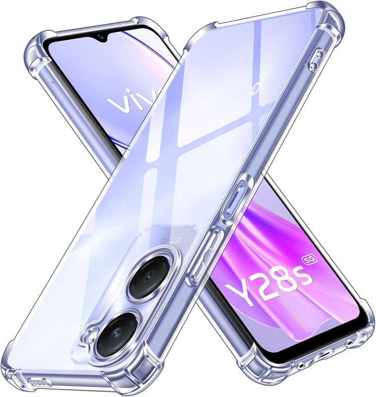 CLOVYR Back Cover for iQOO Z9 Lite / Vivo T3 Lite 5G / Y18 / Y18e / Y03 / Y28s Bumper Silicon Transparent Case(Transparent, Camera Bump Protector, Silicon, Pack of: 1)