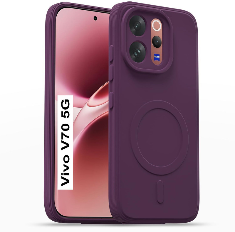 My Thing! Back Cover for Vivo V70 5G, Vivo V70 Elite 5G, Mag-Safe Logo (Not Mag-Safe Compatible)(Purple, Flexible, Thermoplastic Polyurethane, Pack of: 1)