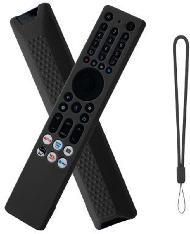 ivee international Back Cover for TCL Tv Remote RC833A 4K QLED Google TV Protective Case(Black, Dual Protection, Silicon, Pack of: 1)