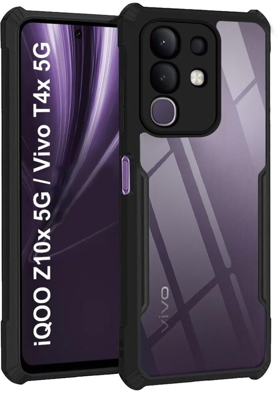 PROLEVEL Pouch for iQOO Z10x 5G - Vivo T4x 5G -J24(Black, Dual Protection, Rubber, Plastic, Pack of: 1)
