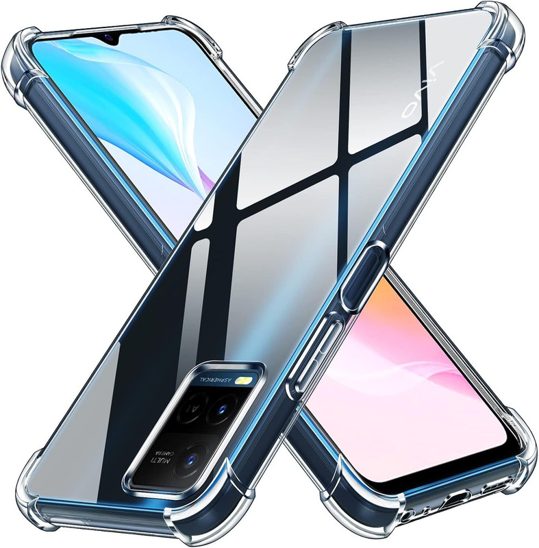 CLOVYR Back Cover for Vivo Y21 / Y21S / Y33S / Y21T / Y33T / Vivo T1X Bumper Silicon Transparent Case(Transparent, Camera Bump Protector, Silicon, Pack of: 1)