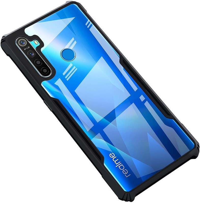 Aleppo Back Cover for Realme 5, Realme Narzo 10, Realme 5i, Realme 5s(Transparent, Black, Camera Bump Protector, Fiber, Pack of: 1)