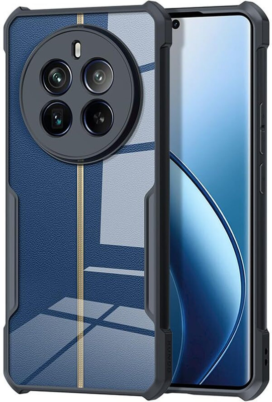 filbay Pouch for Realme 12 Pro Plus 5G Hybrid Protection Ultimate silicon black Rubber TPU, IP7(Black, Transparent, Shock Proof, Pack of: 1)
