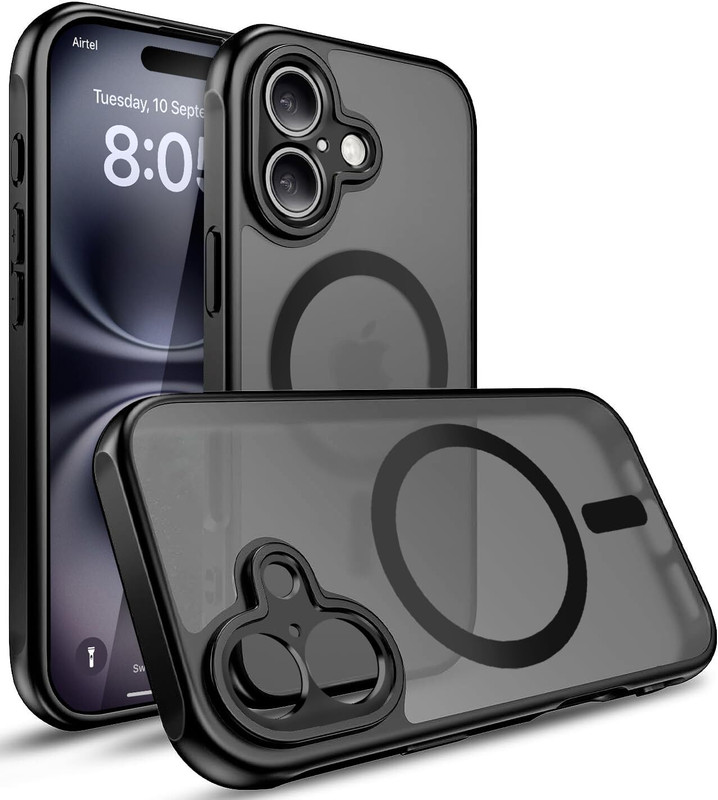 Egotude Back Cover for iPhone 16(Black, Pack of: 1)