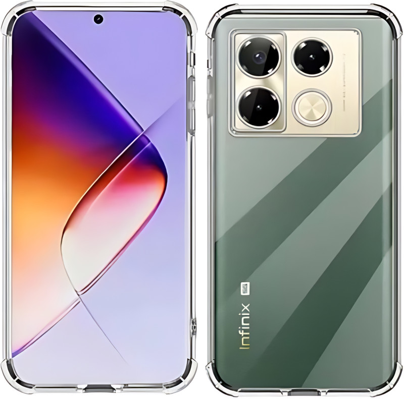 Mobtech Pouch for Infinix Note 40 Pro 5G, Infinix Note 40 Pro Plus, Infinix Note 40 Pro Back Cover(Transparent, Grip Case, Rubber, Pack of: 1)