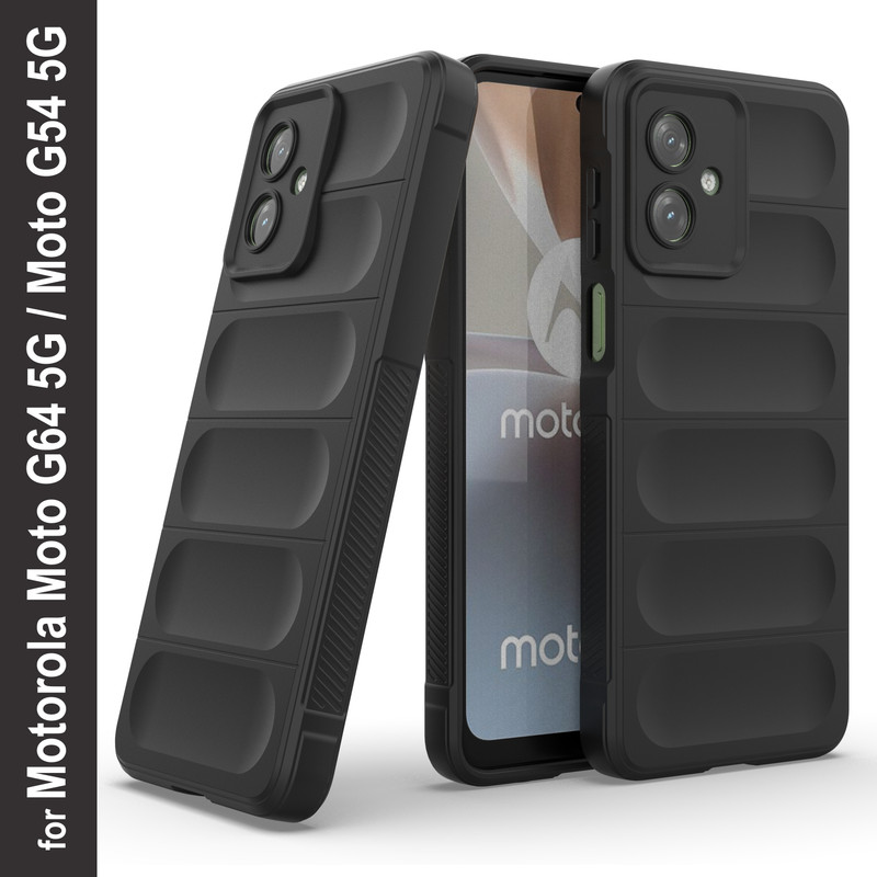 Zapcase Back Cover for MOTOROLA g64 5G(Black, 3D Case, Silicon, Pack of: 1)