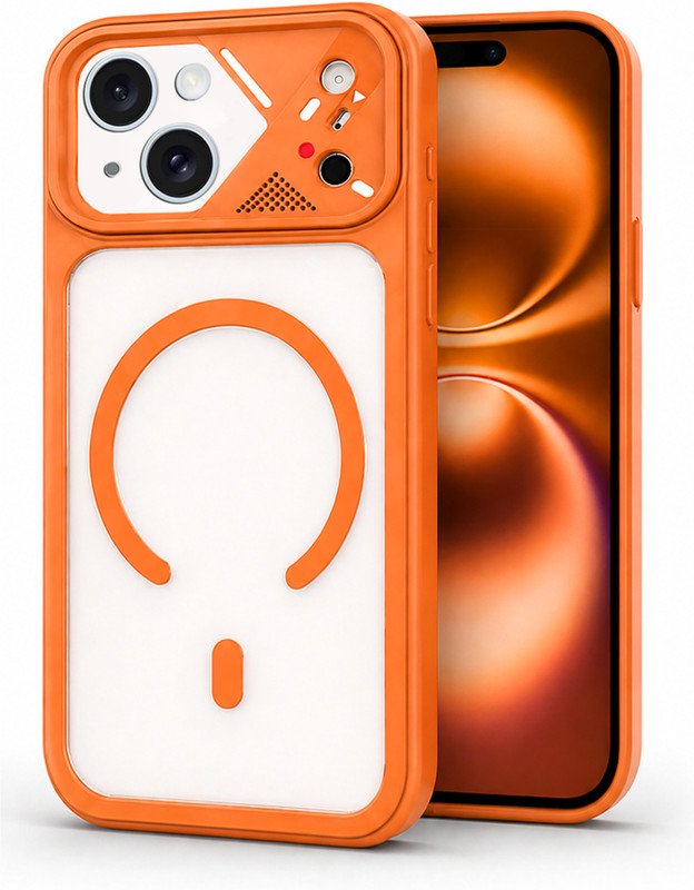 phonichub Back Cover for Apple iPhone 13(Orange, Camera Bump Protector, Thermoplastic Polyurethane, Pack of: 1)