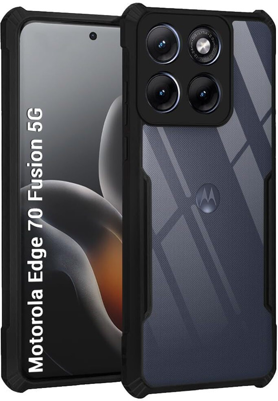 sadgatih Back Cover for MOTOROLA Edge 70 Fusion, MOTOROLA Edge 70 Fusion 5g(Black, Grip Case, Polycarbonate, Pack of: 1)